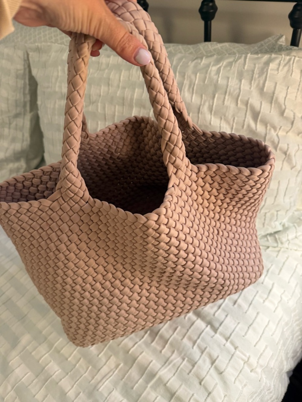 Naghedi Medium St Barthes Blush Pink Woven Tote